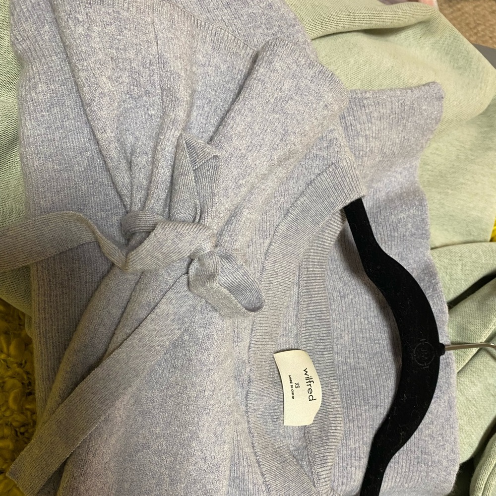 Wilfred wool sweater with tie up sleeves